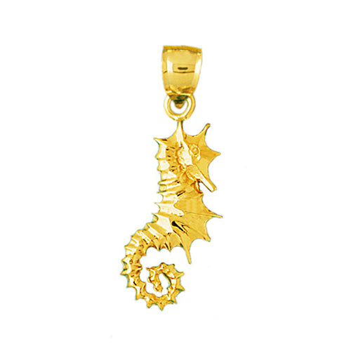 Image of ID 1 14K Gold 30MM Seahorse Pendant