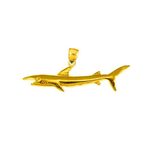 Image of ID 1 14K Gold 30MM Shark Pendant