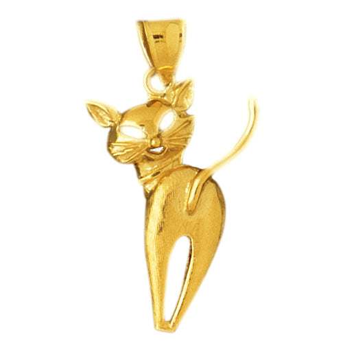 Image of ID 1 14K Gold 30MM Siamese Cat Pendant