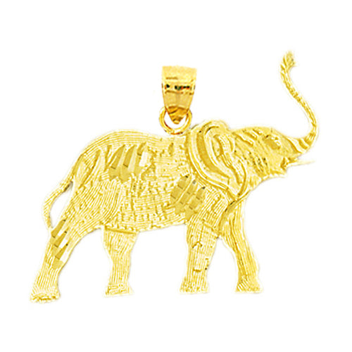 Image of ID 1 14K Gold 30MM Silhouette Elephant Pendant