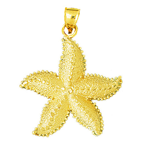 Image of ID 1 14K Gold 30MM Starfish Sea Life Pendant