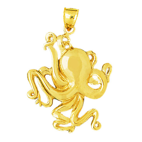 Image of ID 1 14K Gold 32MM Octopus Pendant