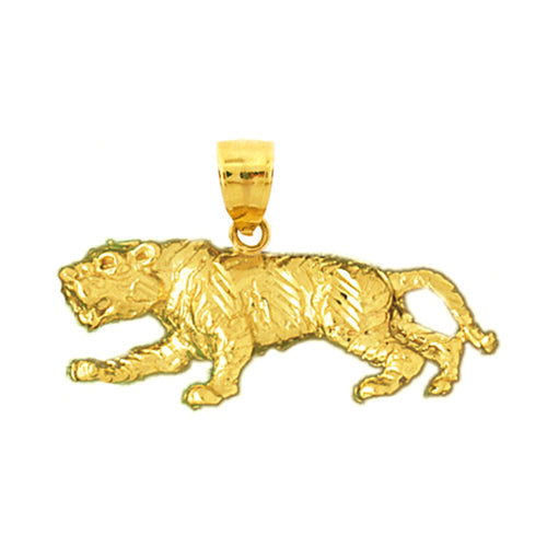 Image of ID 1 14K Gold 32MM Tiger Pendant