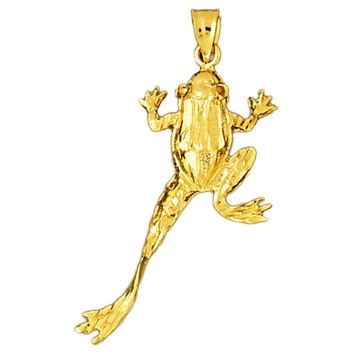 Image of ID 1 14K Gold 35MM Frog Pendant