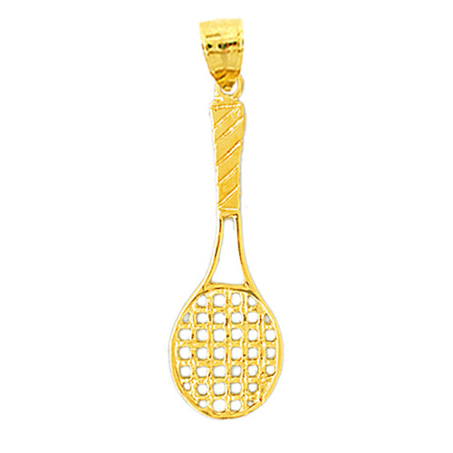 Image of ID 1 14K Gold 35MM Tennis Racquet Pendant