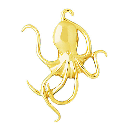 Image of ID 1 14K Gold 38MM Cephalopod Octopus Pendant