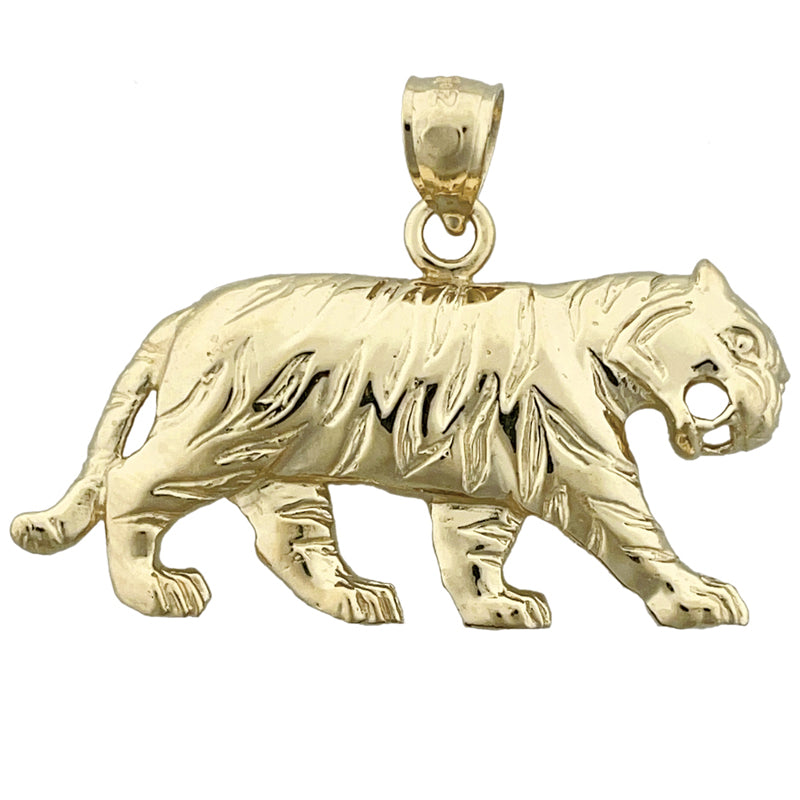 Image of ID 1 14K Gold 38MM Tiger Pendant