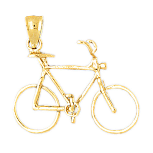 Image of ID 1 14K Gold 3D 10-Speed Bicycle Pendant