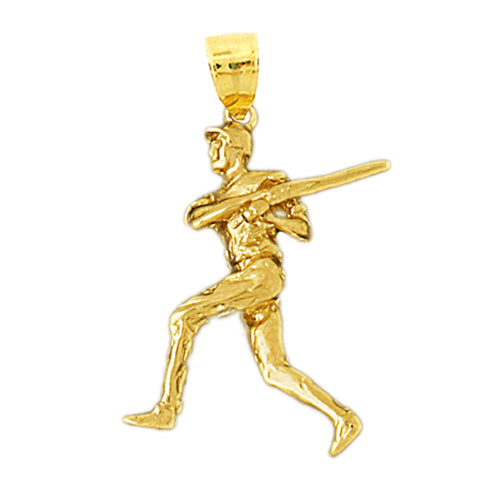 Image of ID 1 14K Gold 3D Baseball Batter Pendant