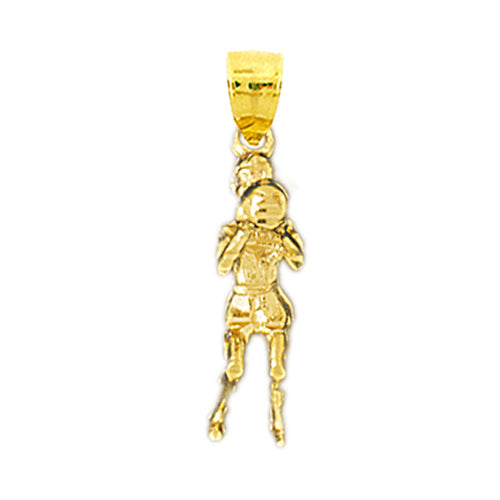 Image of ID 1 14K Gold 3D Basketball Player Charm