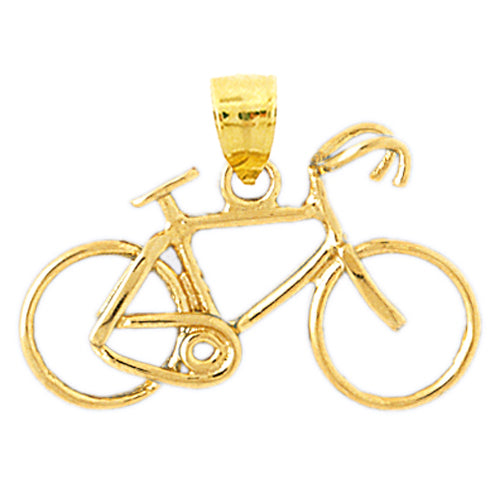Image of ID 1 14K Gold 3D Bicycle Pendant