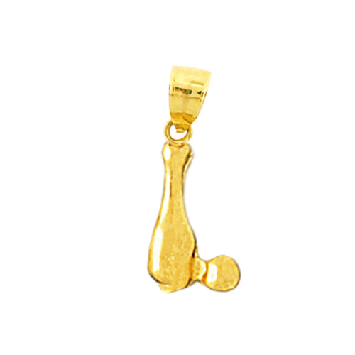 Image of ID 1 14K Gold 3D Bowling Pin Charm
