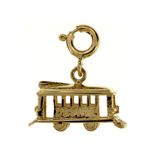 Image of ID 1 14K Gold 3D Cable Car Charm