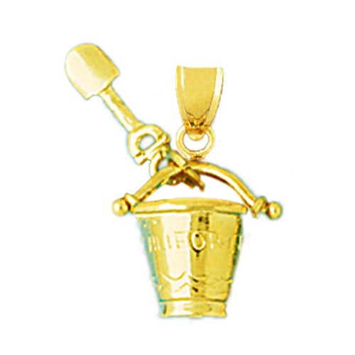 Image of ID 1 14K Gold 3D California Pail and Shovel Charm