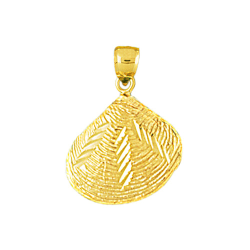 Image of ID 1 14K Gold 3D Clam Shell Mollusc Charm