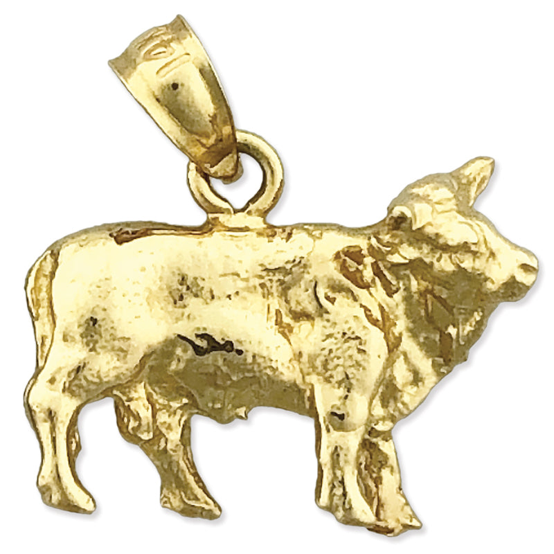 Image of ID 1 14K Gold 3D Cow Charm
