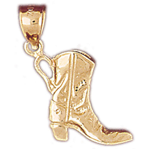 Image of ID 1 14K Gold 3D Cowboy Boot Charm