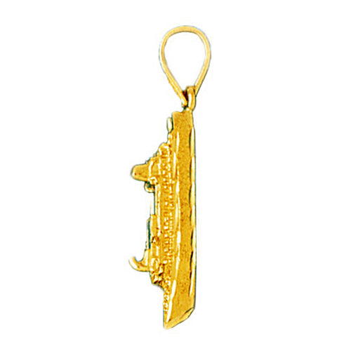 Image of ID 1 14K Gold 3D Cruise Ship Pendant