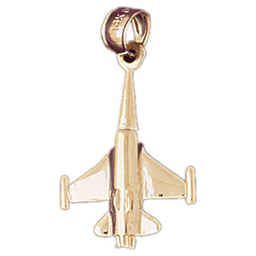 Image of ID 1 14K Gold 3D F16 Jet Pendant