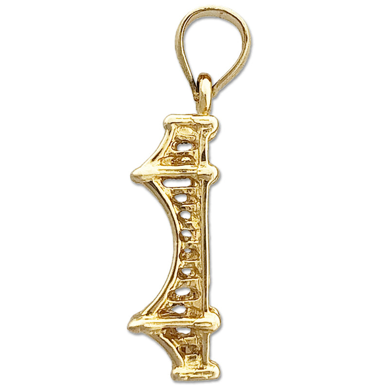 Image of ID 1 14K Gold 3D Golden Gate Bridge Charm