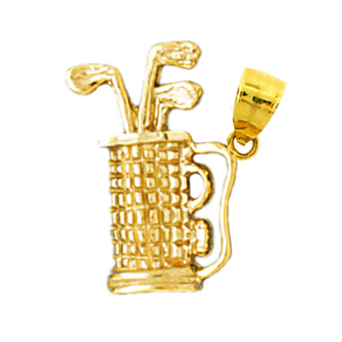 Image of ID 1 14K Gold 3D Golf Bag Charm