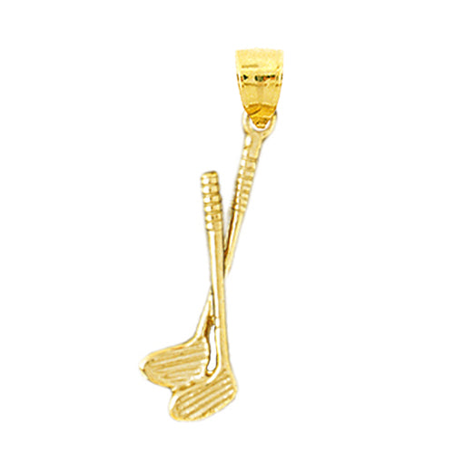 Image of ID 1 14K Gold 3D Golf Clubs Charm
