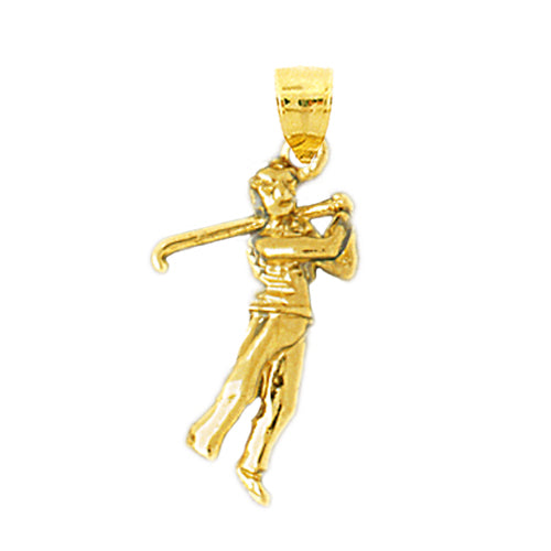 Image of ID 1 14K Gold 3D Golf Player Charm