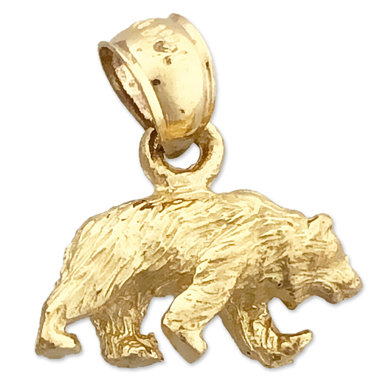 Image of ID 1 14K Gold 3D Grizzly Bear Charm