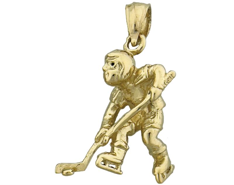 Image of ID 1 14K Gold 3D Hockey Player Charm