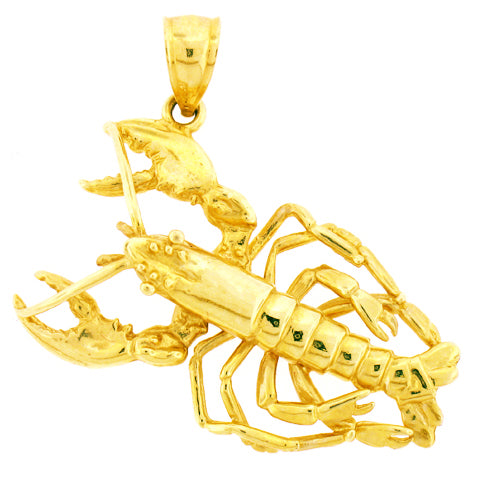 Image of ID 1 14K Gold 3D Lobster Pendant
