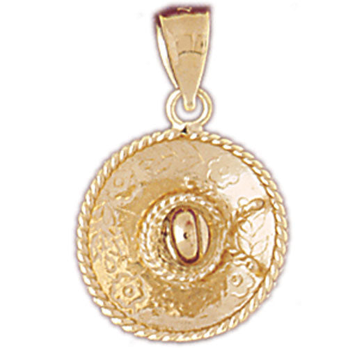 Image of ID 1 14K Gold 3D Mexican Hat Charm