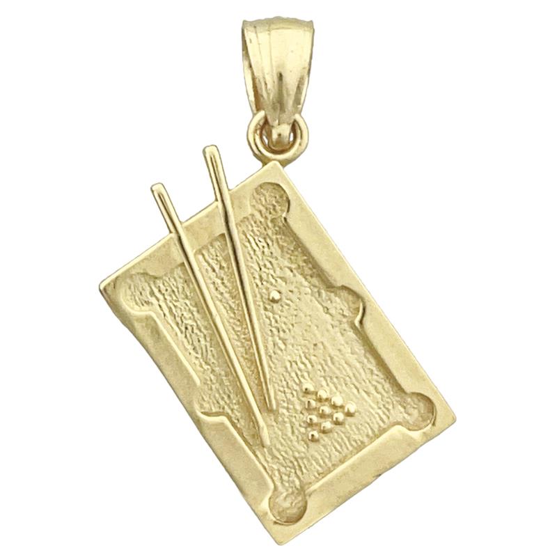 Image of ID 1 14K Gold 3D Pool Table Charm