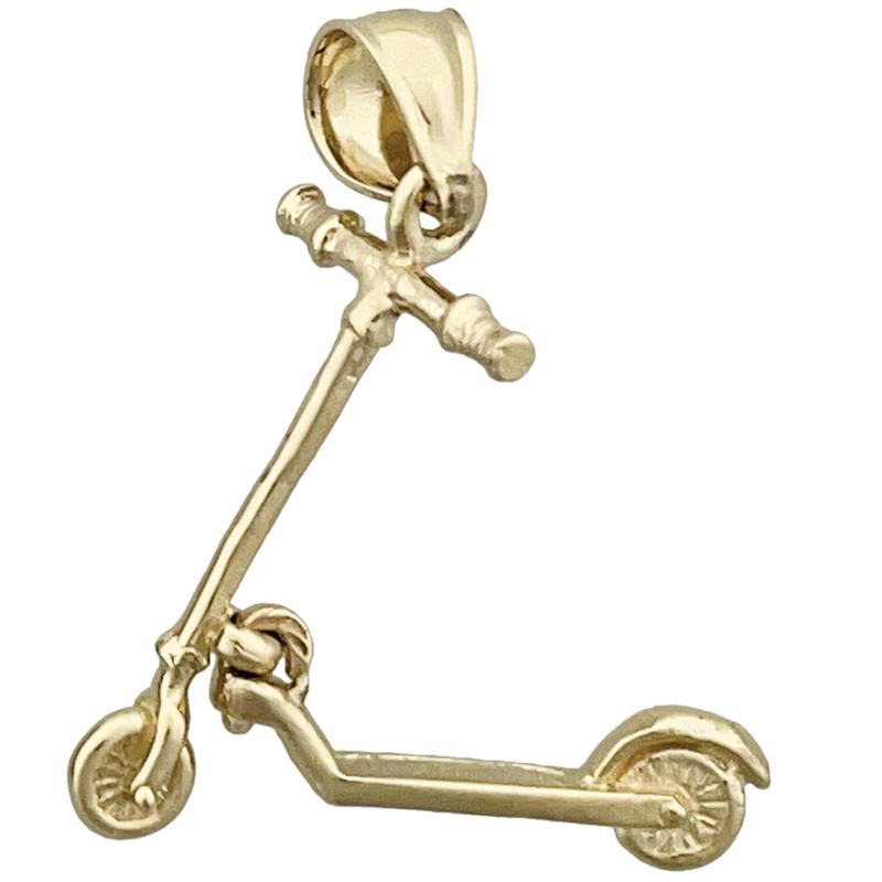 Image of ID 1 14K Gold 3D Scooter Moveable Charm