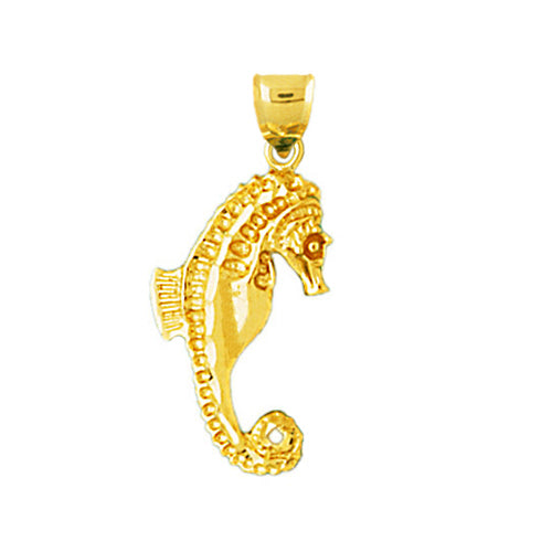 Image of ID 1 14K Gold 3D Seahorse Charm