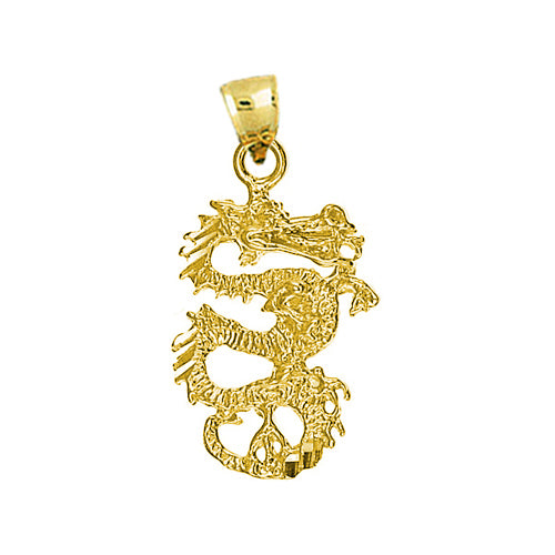Image of ID 1 14K Gold 3D Serpent Dragon Charm