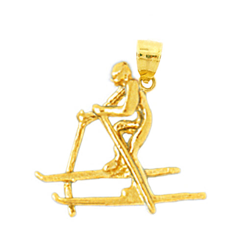 Image of ID 1 14K Gold 3D Skier Charm