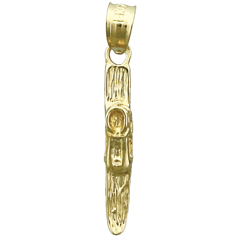 Image of ID 1 14K Gold 3D Snow Ski Board Charm