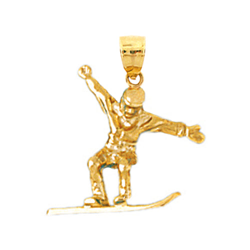 Image of ID 1 14K Gold 3D Snowboarder Charm