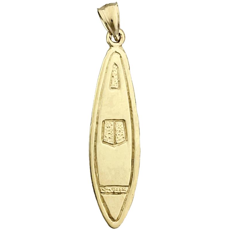 Image of ID 1 14K Gold 3D Surfboard Pendant