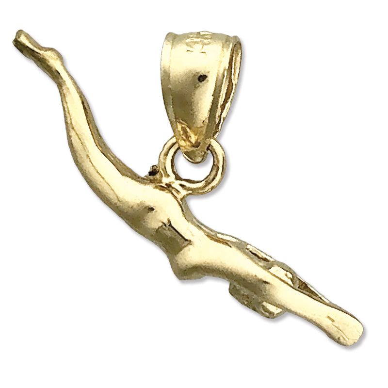 Image of ID 1 14K Gold 3D Swimmer Charm