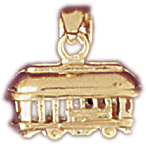 Image of ID 1 14K Gold 3D Tram Trolley Charm