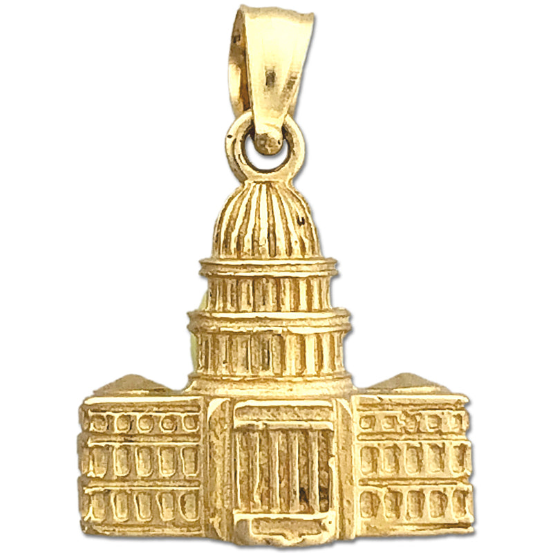 Image of ID 1 14K Gold 3D Washington DC US Capitol Building Charm