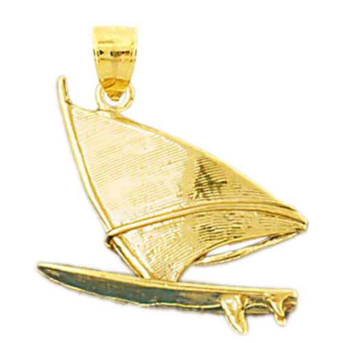 Image of ID 1 14K Gold 3D Wind Surfing Pendant