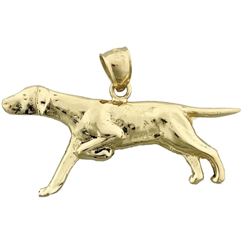 Image of ID 1 14K Gold 40MM English Pointer Pendant