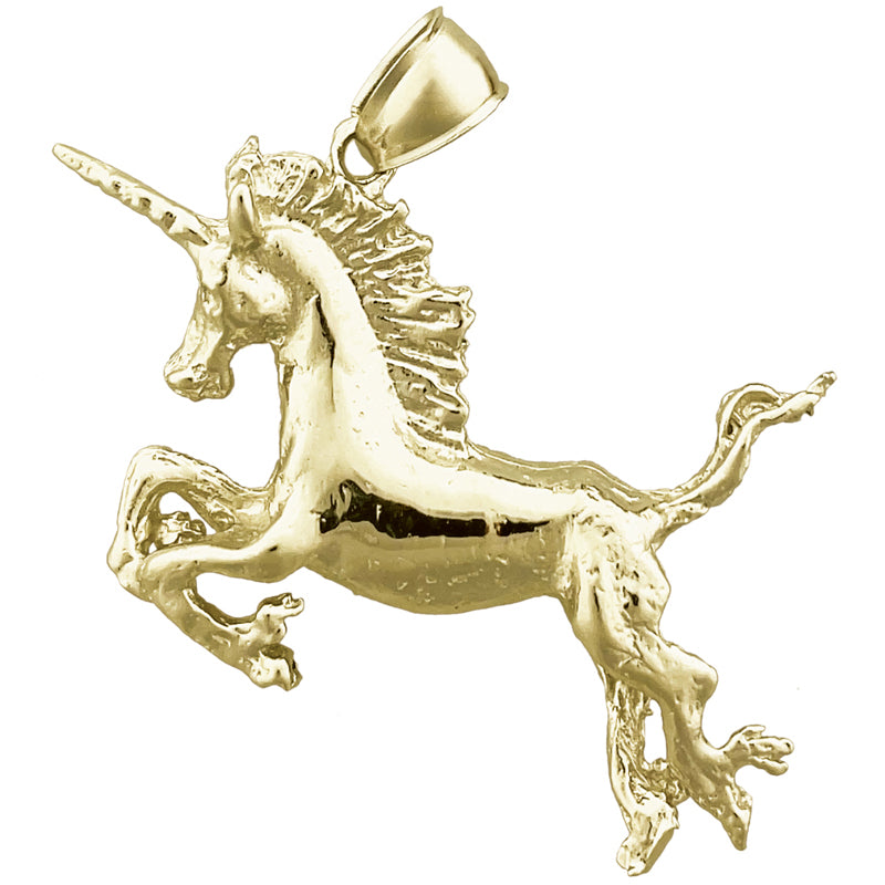 Image of ID 1 14K Gold 40MM Unicorn Pendant