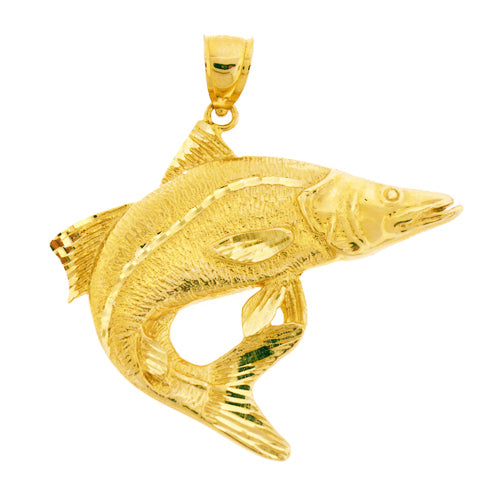 Image of ID 1 14K Gold 42MM Fish Pendant