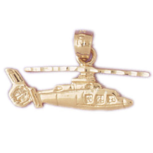 Image of ID 1 14K Gold Aircraft Helicopter Charm