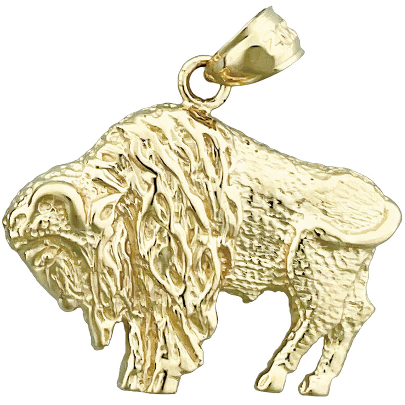 Image of ID 1 14K Gold American Bison Pendant