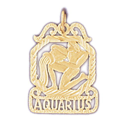 Image of ID 1 14K Gold Aquarius Zodiac Charm