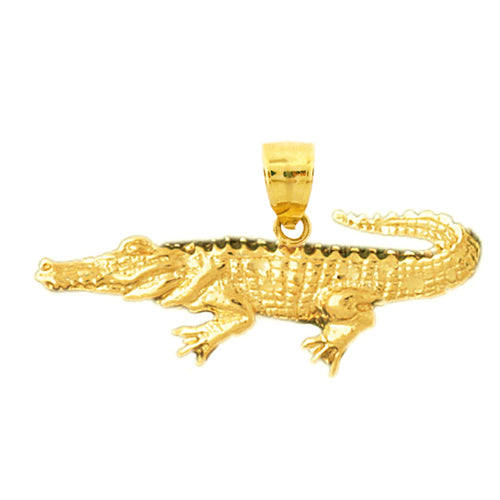 Image of ID 1 14K Gold Aquatic Crocodile Pendant